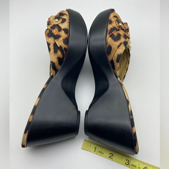 Guess Leopard Print Wedge Sandals Size 8,5M - Picture 6 of 8